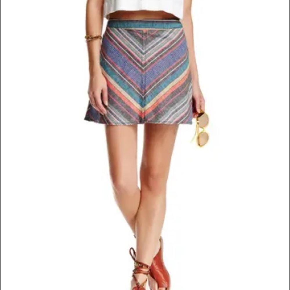 Yours Truly Multicolor A-line Mini Skirt